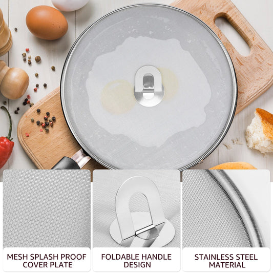 Stainless Steel Splatter Screen for Frying Pan (3-Piece Set)