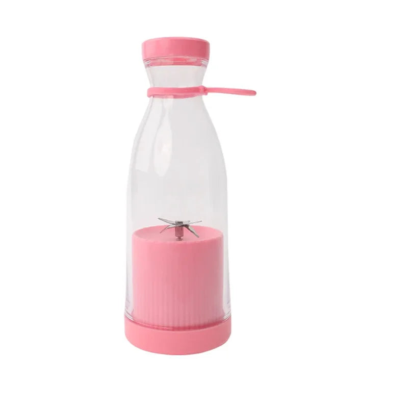 Clear water bottle with pink accents on a white background