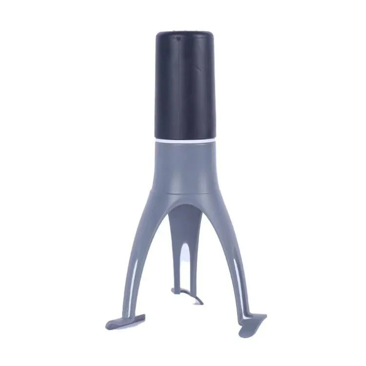 Blue and gray plastic stand on a white background