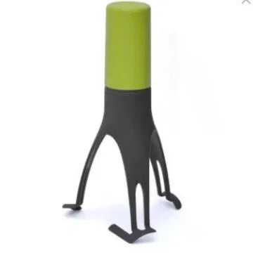 Green and black bottle holder on a white background