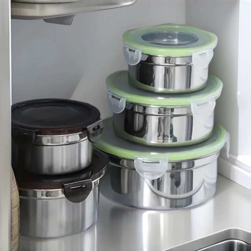Premium Stainless Steel Food Storage Containers - 3-Piece Airtight Set