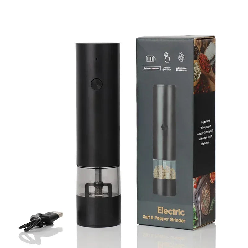 Rechargeable Electric Salt & Pepper Grinder - Adjustable Coarseness