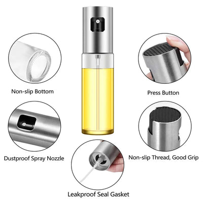 Premium Oil Spray Bottle - Mist Dispenser for Cooking, BBQ & Air Fryer