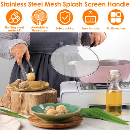 Stainless Steel Splatter Screen for Frying Pan (3-Piece Set)