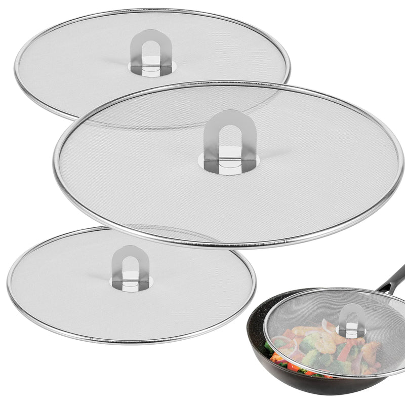 Stainless Steel Splatter Screen for Frying Pan (3-Piece Set)