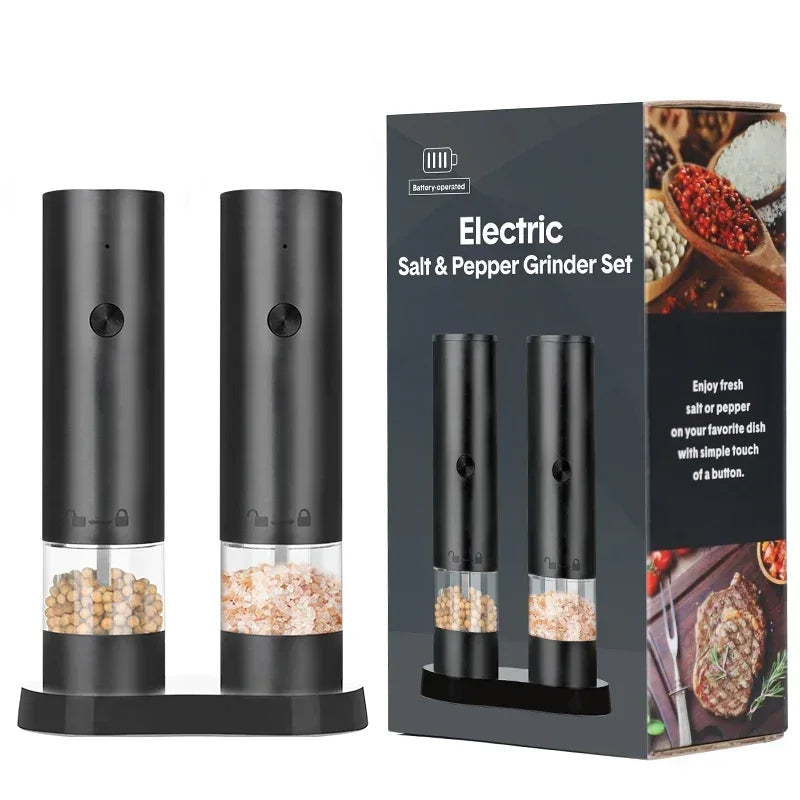 Rechargeable Electric Salt & Pepper Grinder - Adjustable Coarseness