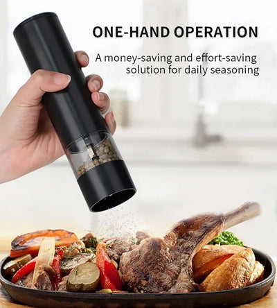 Rechargeable Electric Salt & Pepper Grinder - Adjustable Coarseness