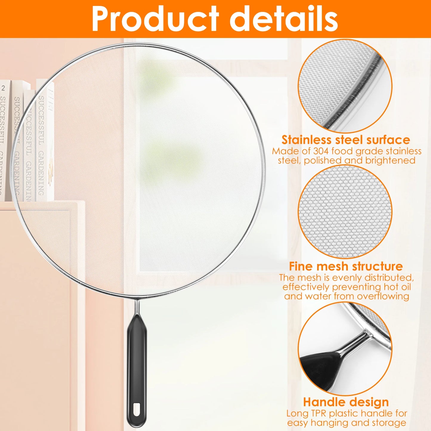 Stainless Steel Splatter Screen for Frying Pan (3-Piece Set)