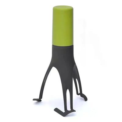 Green and black bottle holder on a white background